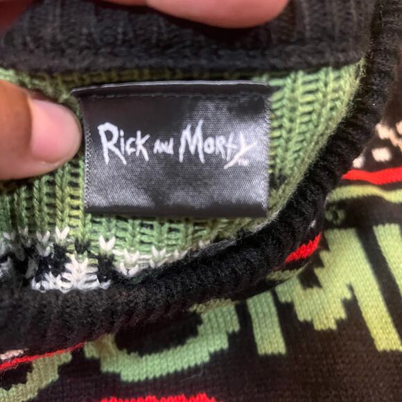 Rick and Morty Men Small Ugly Christmas Sweater  Large "Pickle All The Way" - Picture 5 of 7